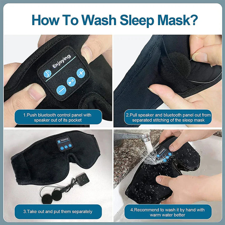 Luvikno | LuxeSlumber Bluetooth Søvnmaske | Nyt HD Lyd for Uavbrutt Hvile