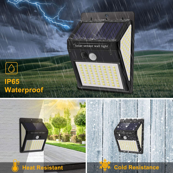 Sterk solarlampe med bevegelsessensor - Sterkt lys uten kabler | Luvikno