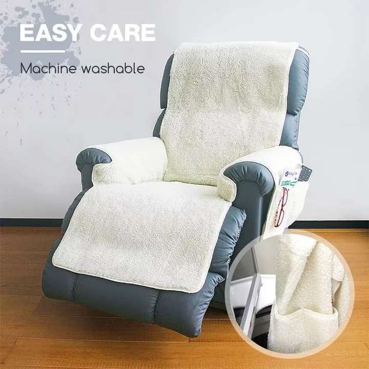 Plush Fleece Recliner og Lenestol Beskyttelsespad – Tjukk, Antiskli Møbelovertrekk Luvikno