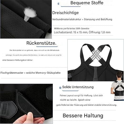 Luvikno | Ergonomisk Holdningskorrigeringsenhet for Nakke og Ryggsmerte Lindring Justerbar og Stabil