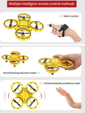 Drone-Hånd-Quadcopter (med LED-lys og kul loop-funksjon) | Luvikno