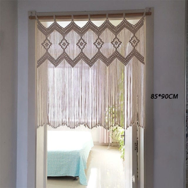 Håndvevd makramé hengende draperibolle