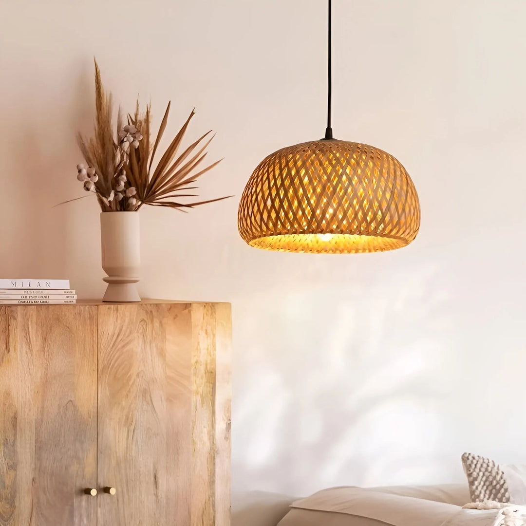 Luvikno | Elegant Rattan Pendellampe: Luksusbelysning for ethvert rom