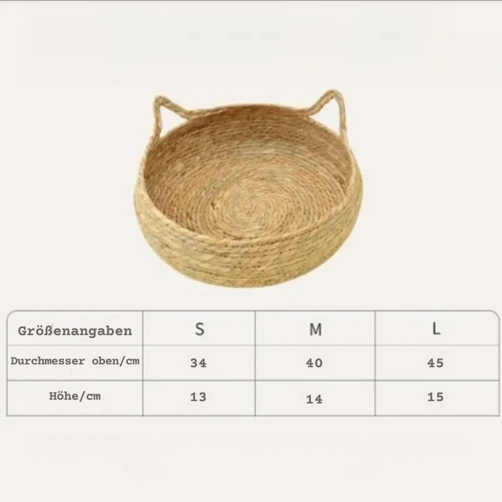 Rattan kattekurv håndlaget & vaskbar Luvikno