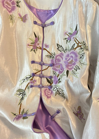 Luvik | Aprikoosilla brodeeratut silkkitakit