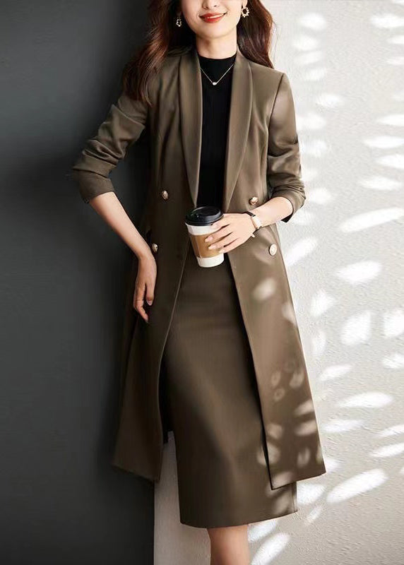 Luvik | Brun bomull trench coat dobbeltspent