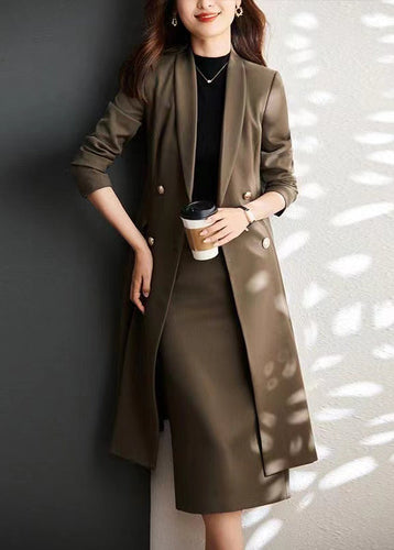Luvik | Brun bomull trench coat dobbeltspent