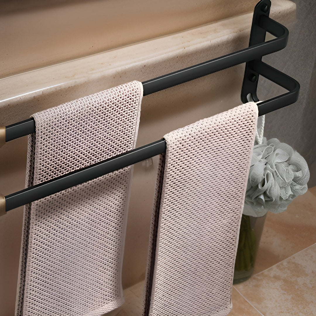 HangEase 3-lags veggmontert håndklehylle – Aluminium plassbesparende design | Luvikno