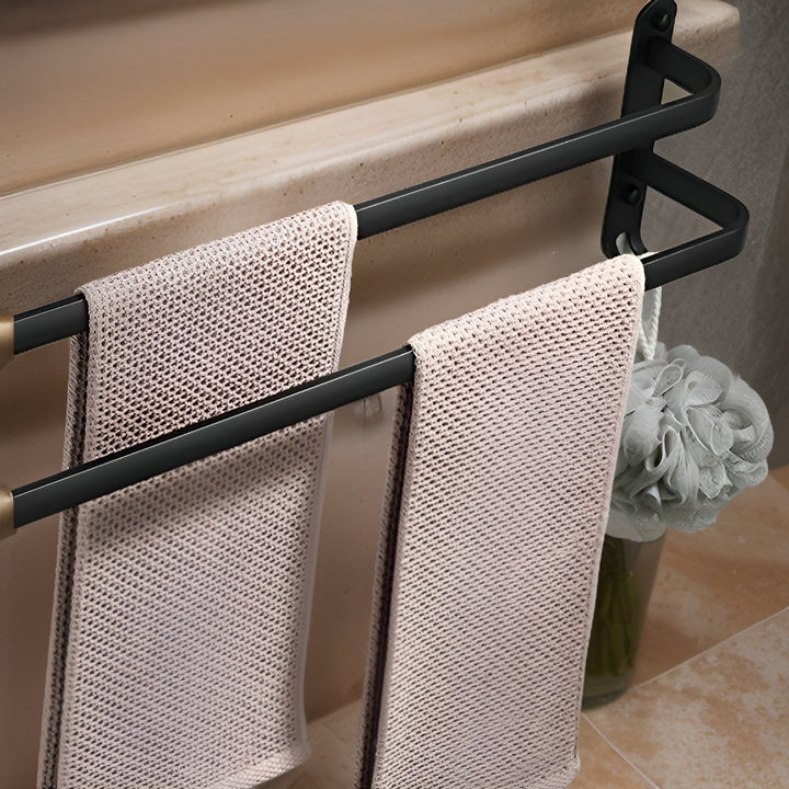 HangEase 3-lags veggmontert håndklehylle – Aluminium plassbesparende design | Luvikno