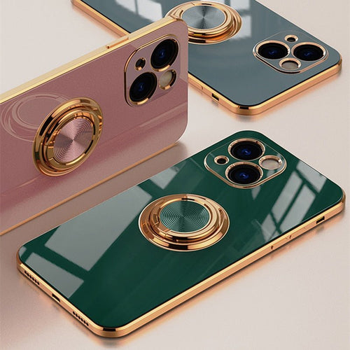 iPhone-deksel med metallstativ ring Luvikno