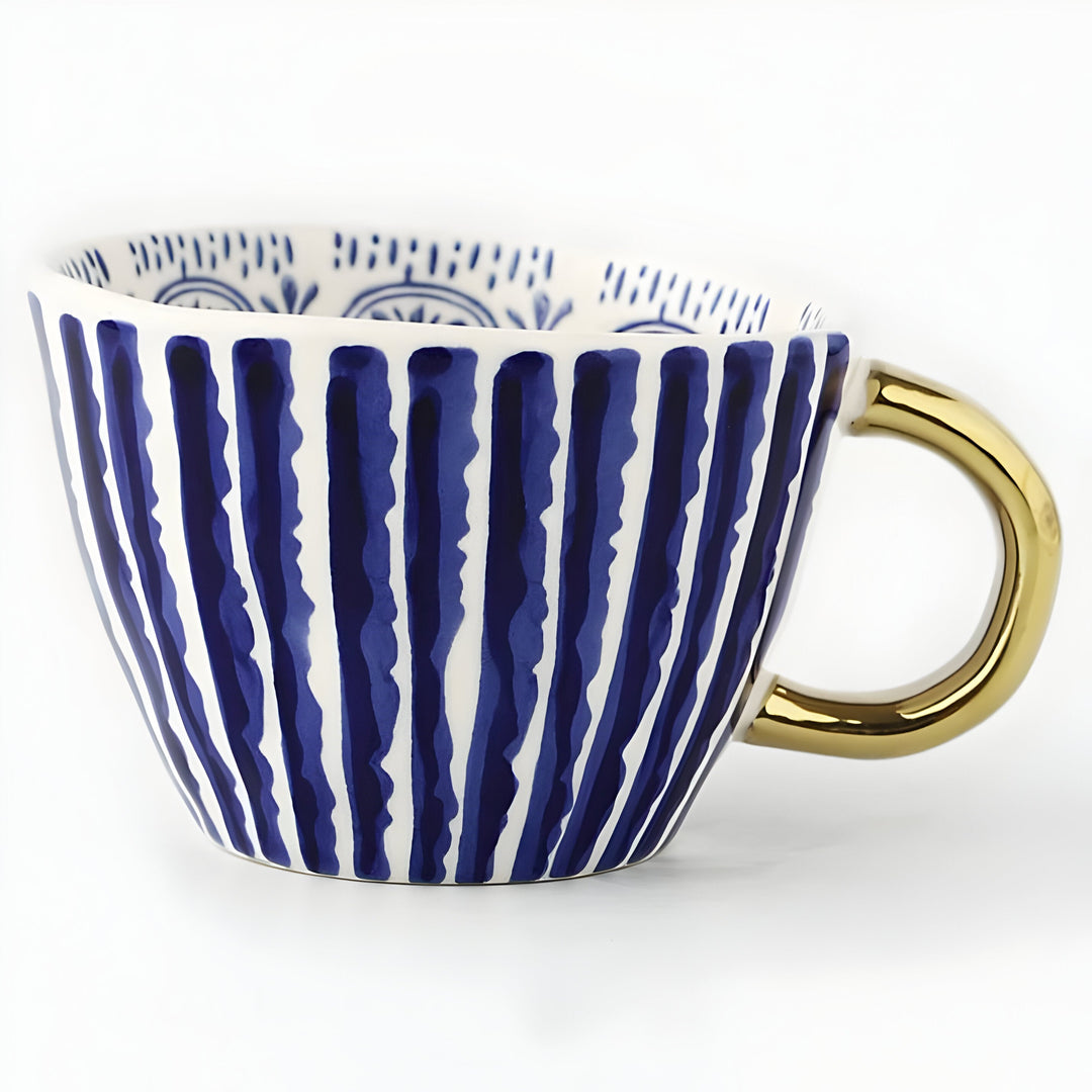 Keramikkopp med geometrisk design – Stilig og moderne | Ideell for kaffe eller te | Luvikno