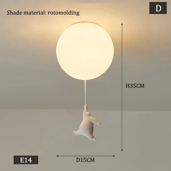 Hengende Bjørn Ballonger Lampe | Luvikno
