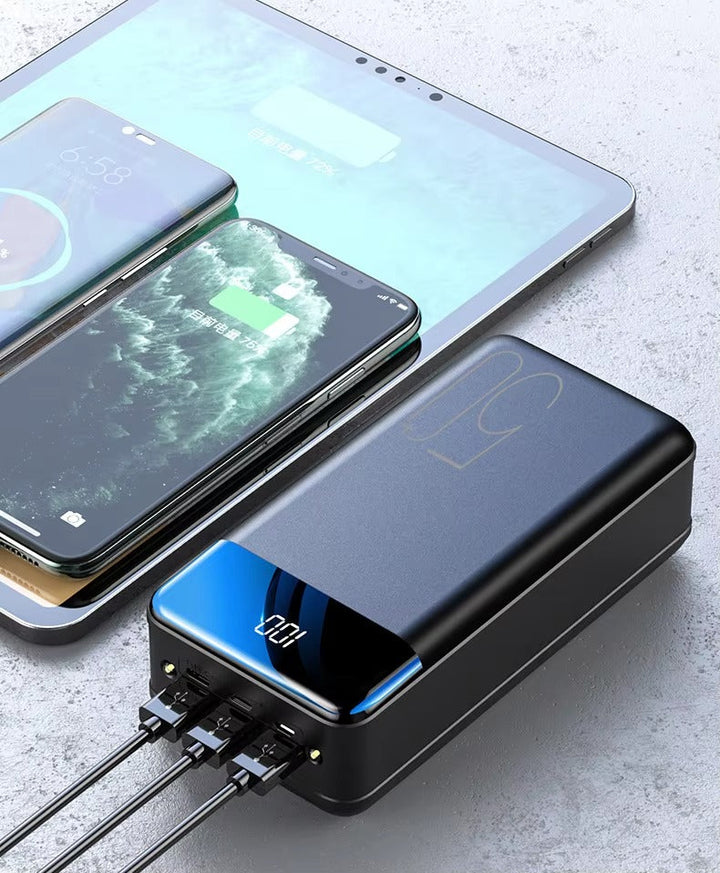 Luvikno | 50,000mAh Ultra-Høy Kapasitet Power Bank – Super Rask Lading for Telefoner, Nettbrett & Laptoper