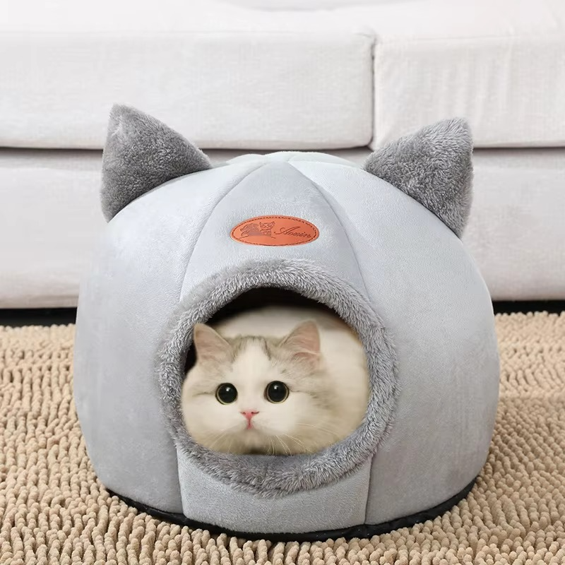 Cozy Cave Vinter Katt- og Lite Hundeseng Luvikno