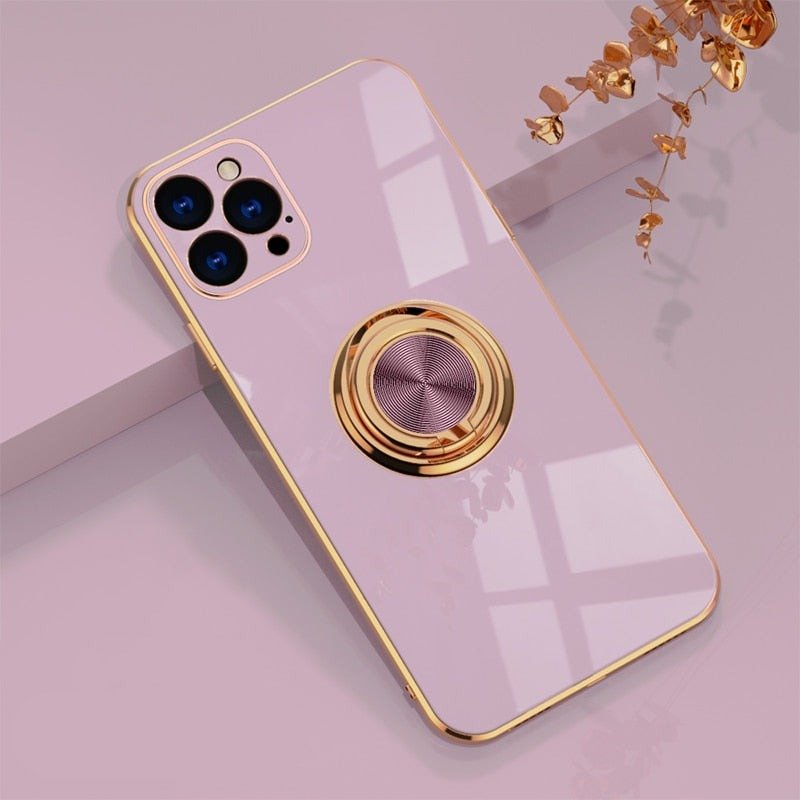 iPhone-deksel med metallstativ ring Luvikno