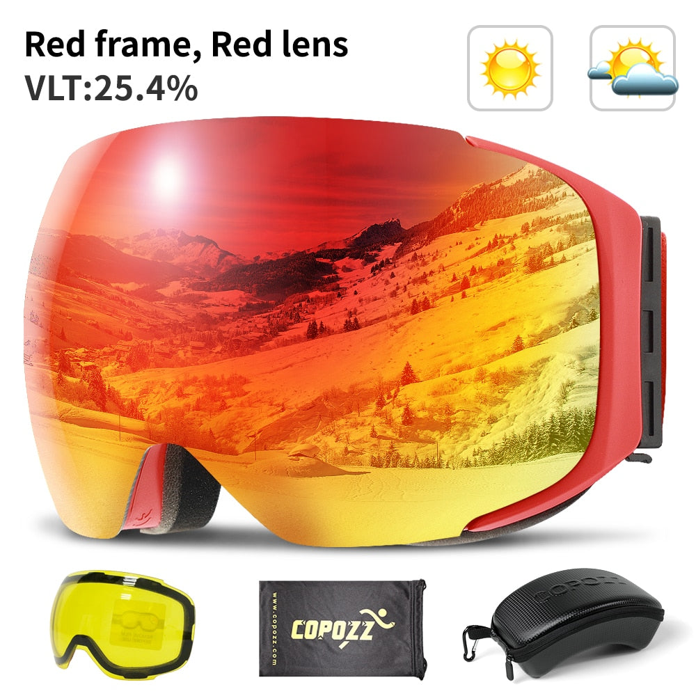 Magnetisk UV-beskyttelse anti-dugg ski goggles | Luvikno