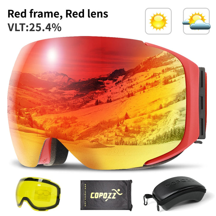 Magnetisk UV-beskyttelse anti-dugg ski goggles | Luvikno