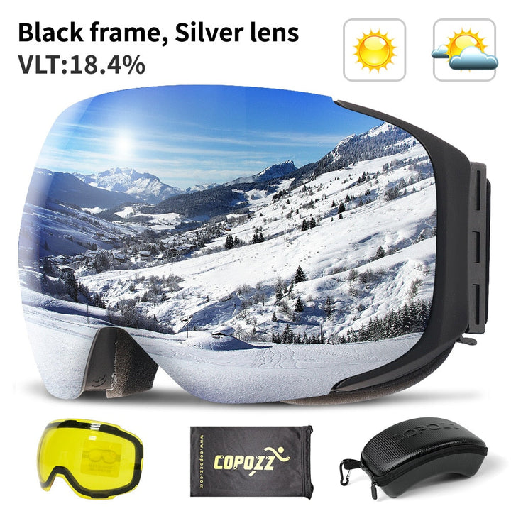 Magnetisk UV-beskyttelse anti-dugg ski goggles | Luvikno