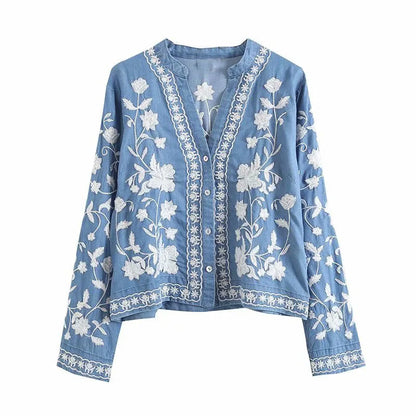 Luvik | Denim Bloom Cardigan