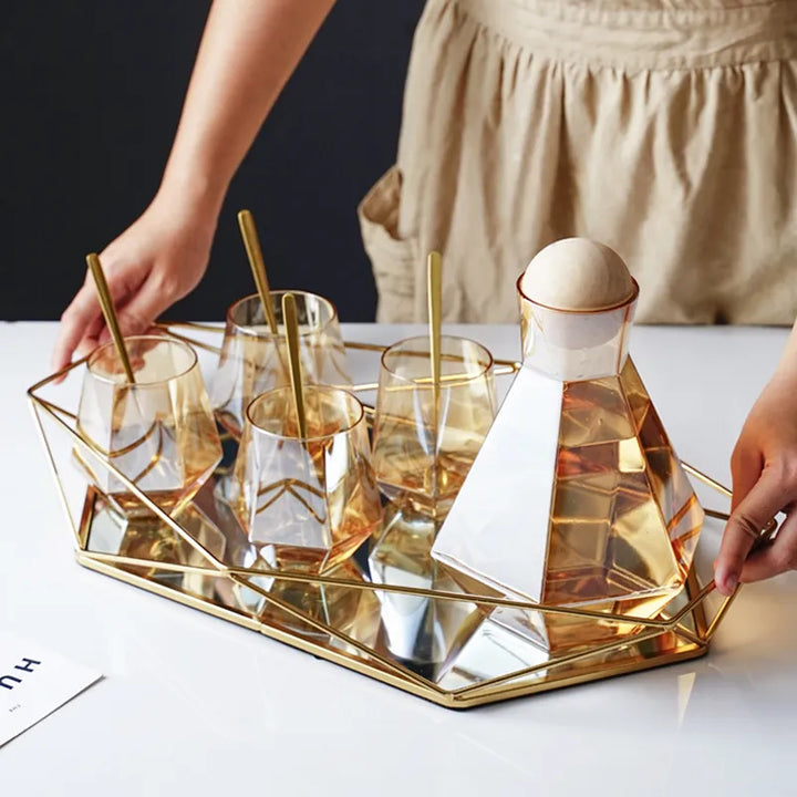 Polygon Glass Tray Luvikno