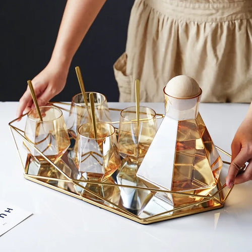 Polygon Glass Tray Luvikno
