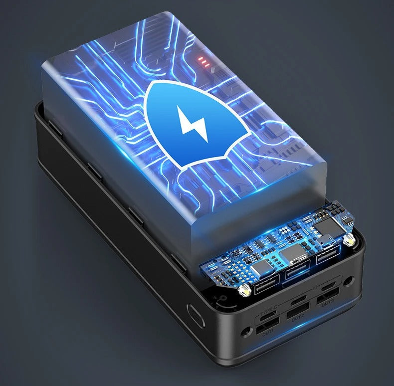Luvikno | 50,000mAh Ultra-Høy Kapasitet Power Bank – Super Rask Lading for Telefoner, Nettbrett & Laptoper
