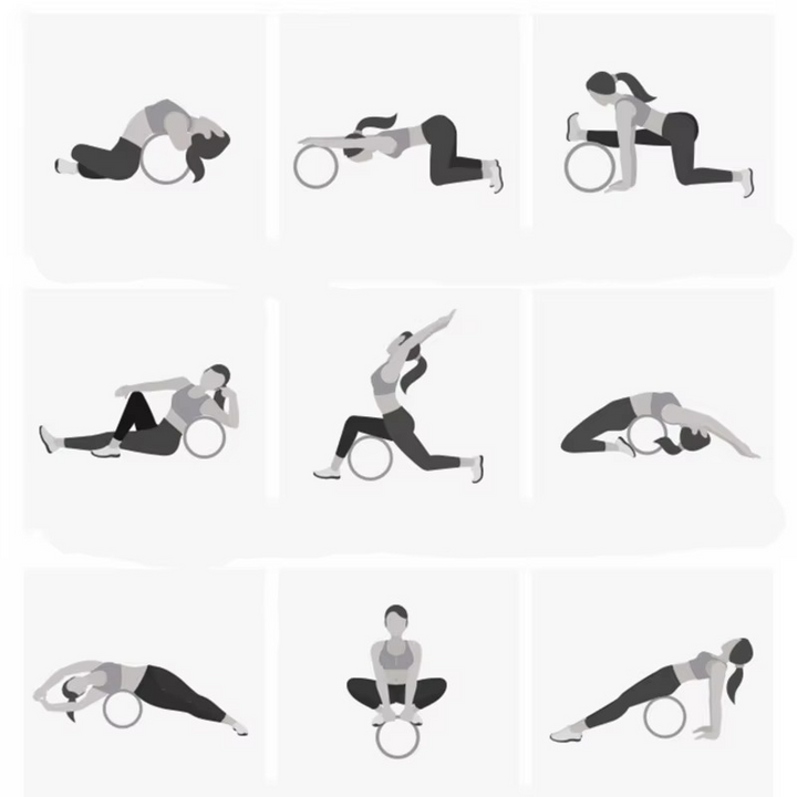 Premium Tre Yoga Hjul for Rygstretching og Fullkroppsbalanstrening Luvikno