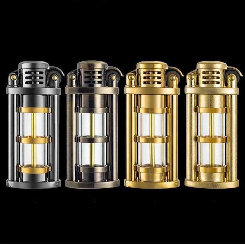 Transparent vindtett Metall Kerosene Flamme Fusjon Lighter | Luvikno