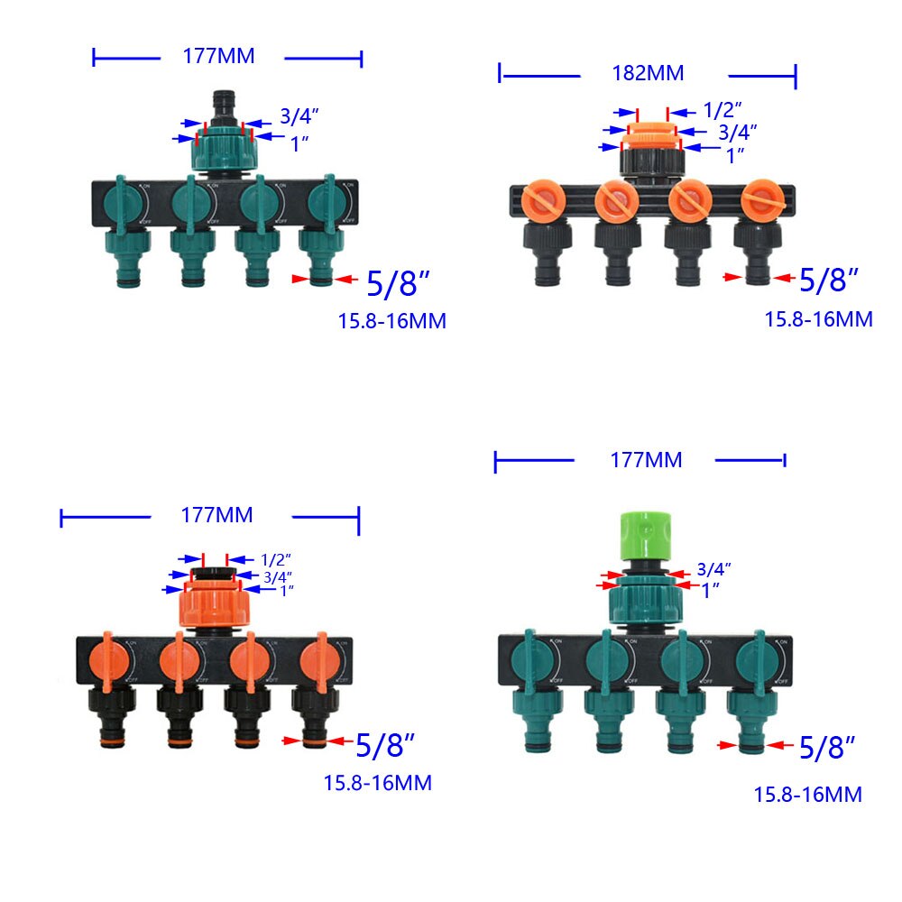 4-Way Hagekran Vann Splitter | Luvikno