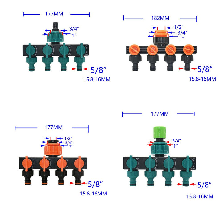 4-Way Hagekran Vann Splitter | Luvikno