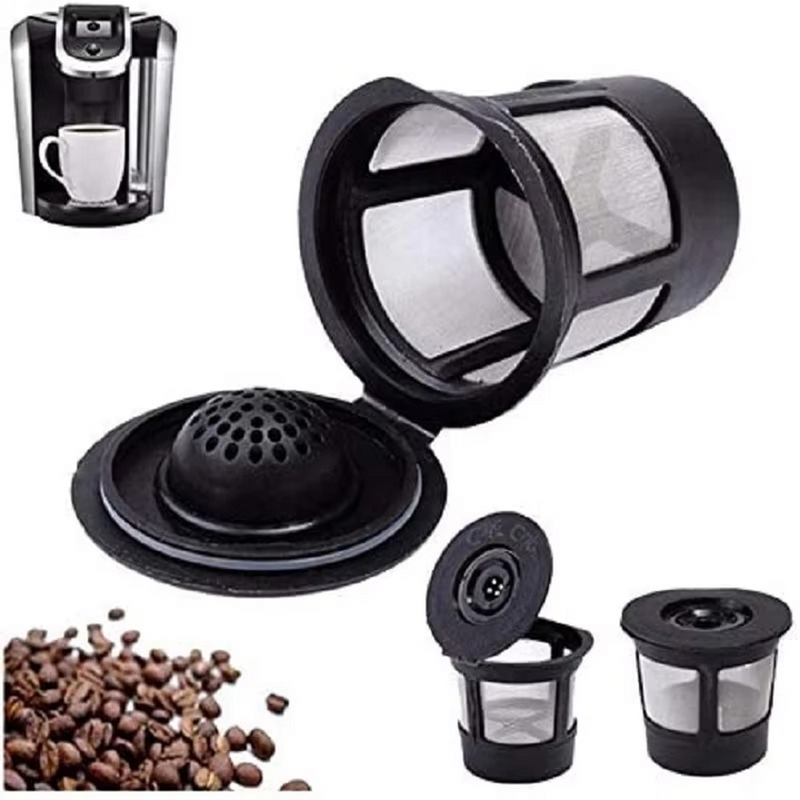 3-Pack Gjenbrukbare Rustfrie Stål Kaffe Filter Kapsler med Skje for 1.0 og 2.0 Bryggere Luvikno