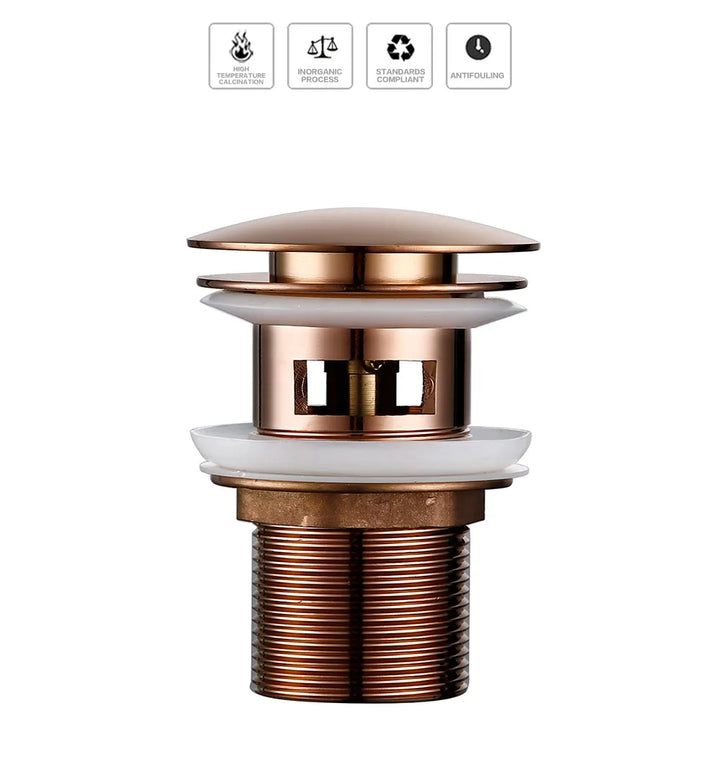Bagnolux Rose Gold Sink Drain Valve Luvikno