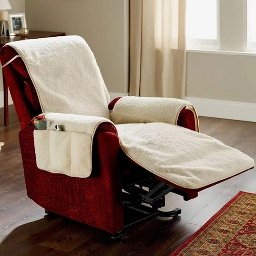 Plush Fleece Recliner og Lenestol Beskyttelsespad – Tjukk, Antiskli Møbelovertrekk Luvikno