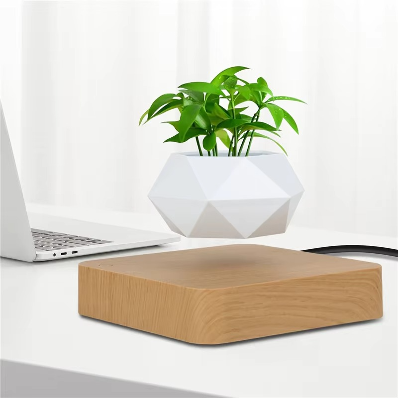 Magnetisk svevende Bonsai Plantekrukke, Flytende Blomsterkrukke for Hjem og Kontor Dekor Luvikno