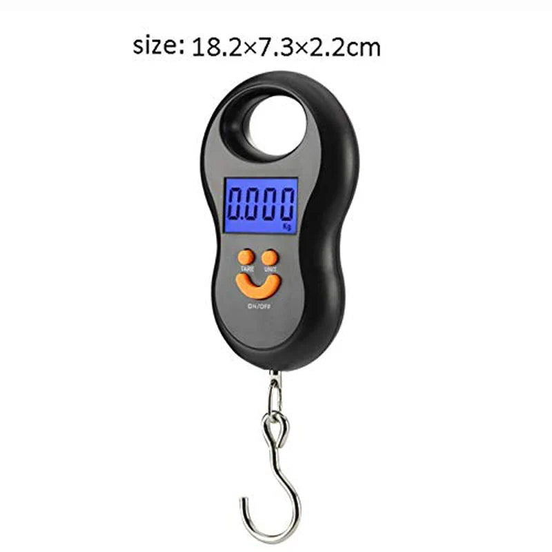 Luvikno | Wiegonix Digital Hengeskala 50kg | Presis & Kompakt | LCD Skjerm med Bakgrunnsbelysning | Reise- & Fiskeskala