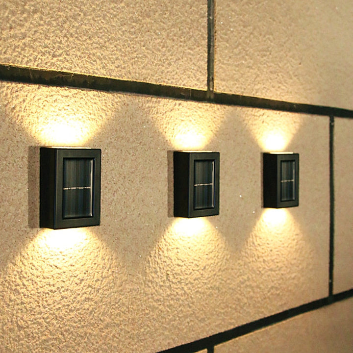 Solar Finish Zaunbelysning - IP65 Værbestandig Solar LED Vegglampe for Utendørs | Luvikno