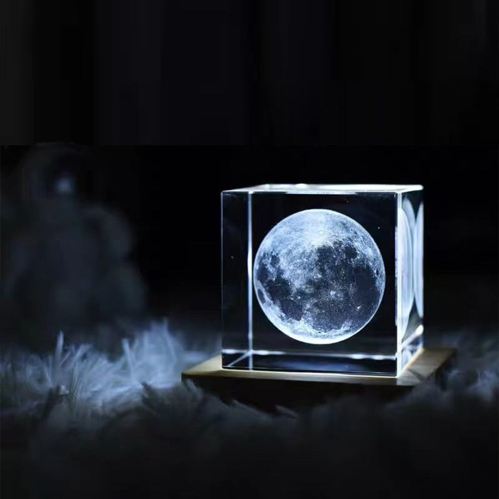 3D Krystall Torg Moon Nattlys | Luvikno