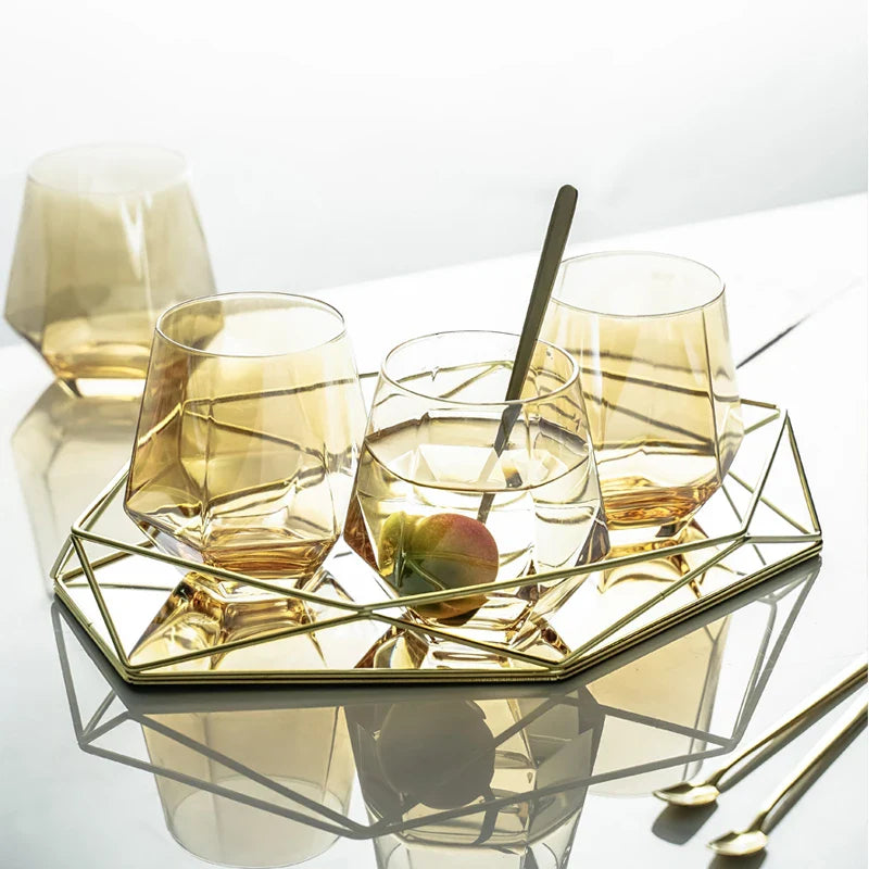 Polygon Glass Tray Luvikno