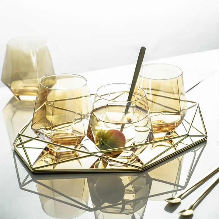 Polygon Glass Tray Luvikno