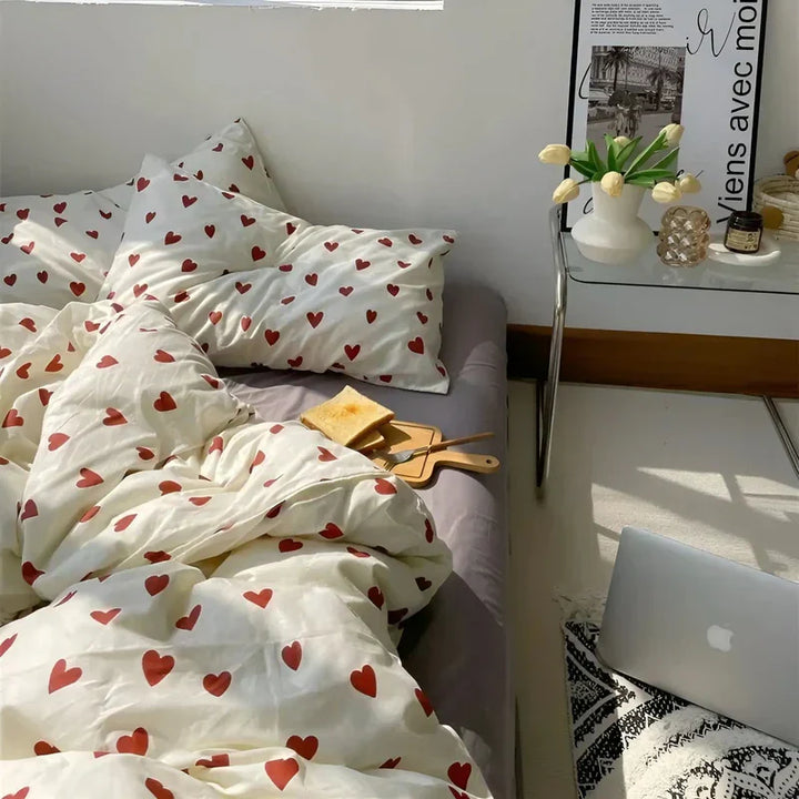 Romantisk hjerte design sengetøysett for en koselig tilflukt | Luvikno