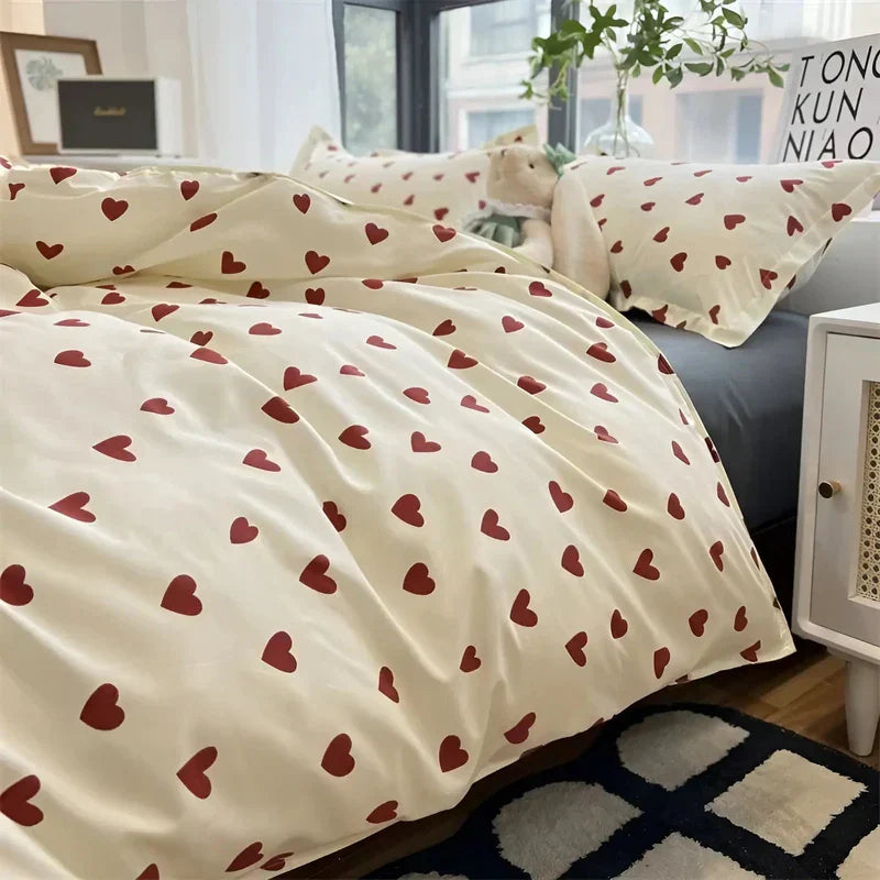Romantisk hjerte design sengetøysett for en koselig tilflukt | Luvikno