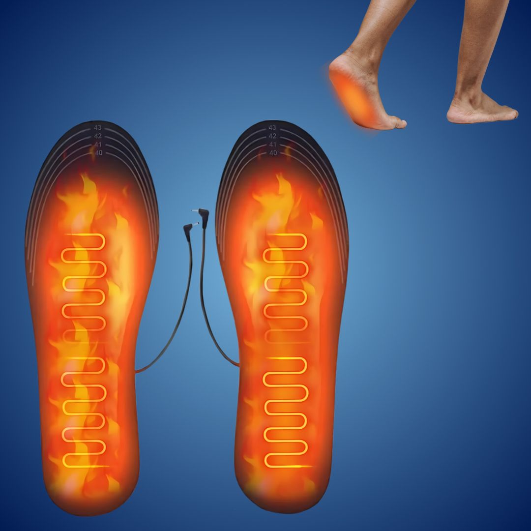 HeatStride Varmet sko såler | Oppvarming Justerbare sko innleggssåler - Temperaturkontroll - Kaldt vær - Kalde føtter Luvikno
