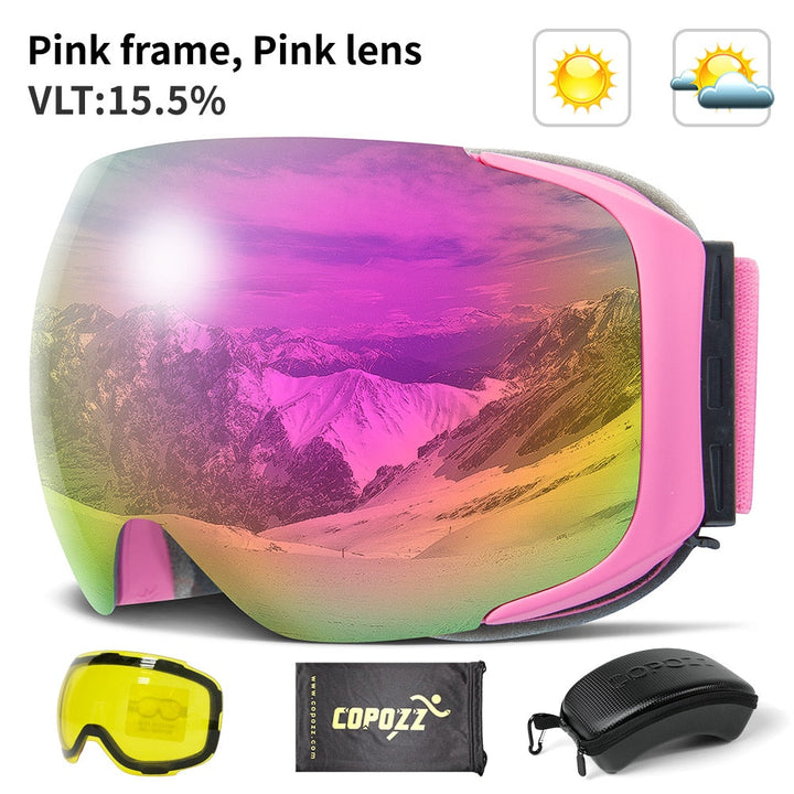 Magnetisk UV-beskyttelse anti-dugg ski goggles | Luvikno