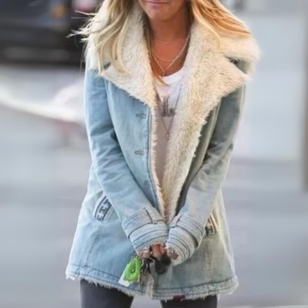 Luvik | Pitkä, lämmin farkkutakki