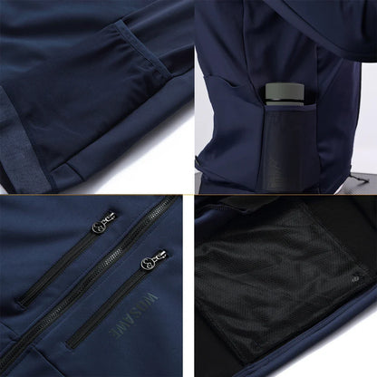 Luvik | Miesten pyöräilytakki - Tuulenpitävä thermokangastakki heijastavilla yksityiskohdilla ja useilla taskuilla