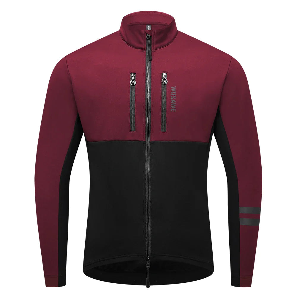 Luvik | Miesten pyöräilytakki - Tuulenpitävä thermokangastakki heijastavilla yksityiskohdilla ja useilla taskuilla