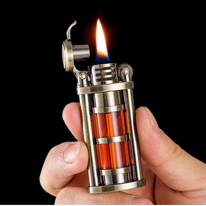 Transparent vindtett Metall Kerosene Flamme Fusjon Lighter | Luvikno