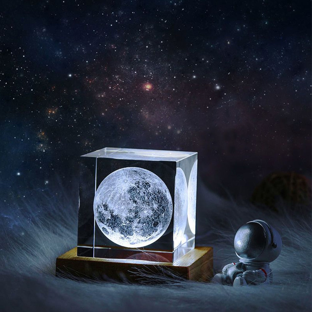 3D Krystall Torg Moon Nattlys | Luvikno