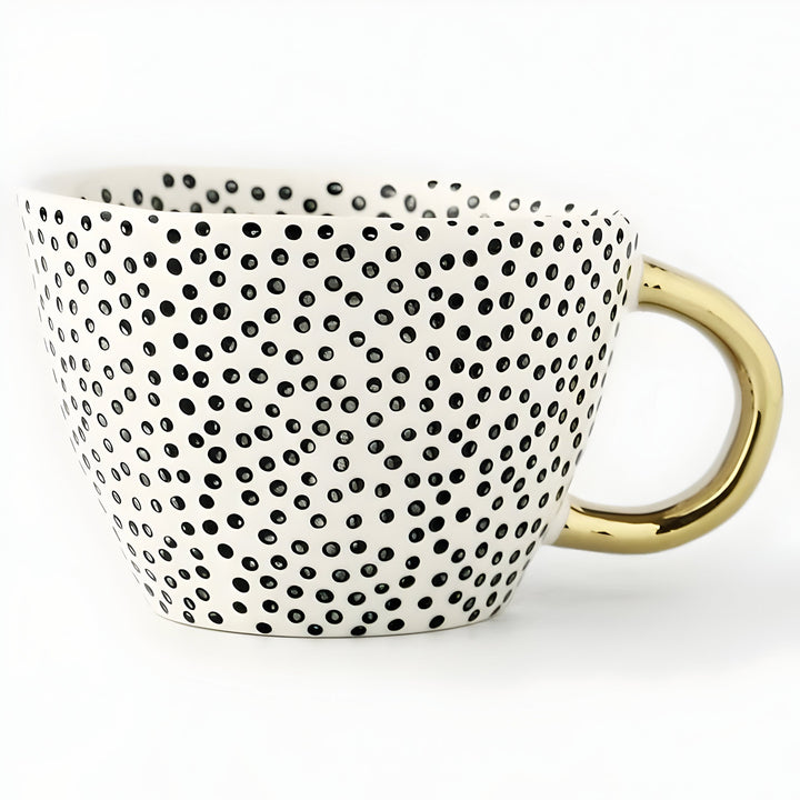 Keramikkopp med geometrisk design – Stilig og moderne | Ideell for kaffe eller te | Luvikno