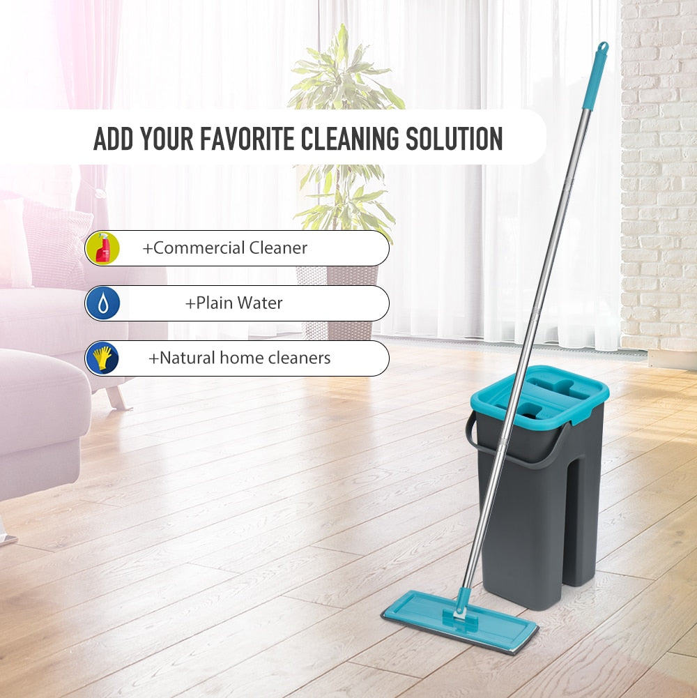 Luvikno | Magic Mop – Inkluderer 4 puter, 360° roterbar og vaskbar
